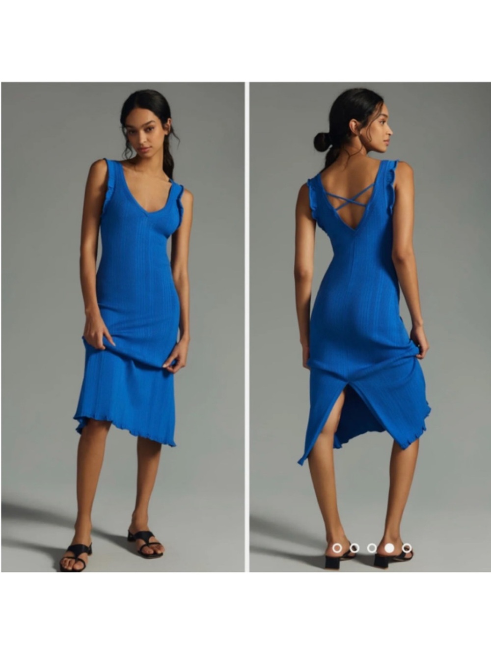 DAILY PRACTICE• blue knit midi dress